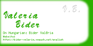 valeria bider business card
